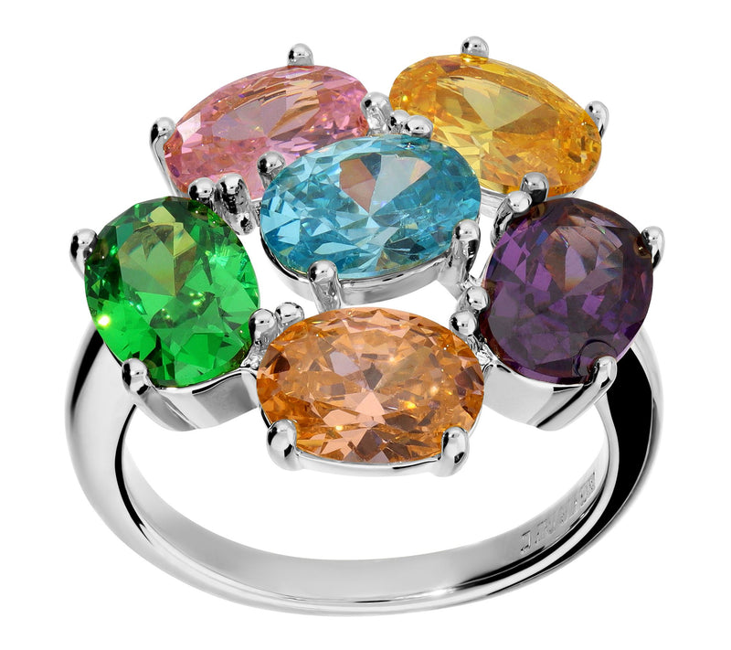 Diamonique x Bronzo Italia Cocktail Ring, 18K Gold Plated — View 7