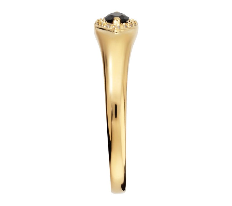 Diamonique Italia Marquise Cut Halo Ring, 18K Gold Plated — View 2