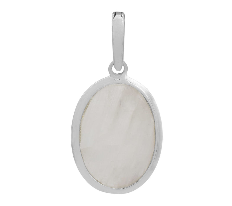 Affinity Gems Oval Rainbow Moonstone Pendant, Sterling — View 4