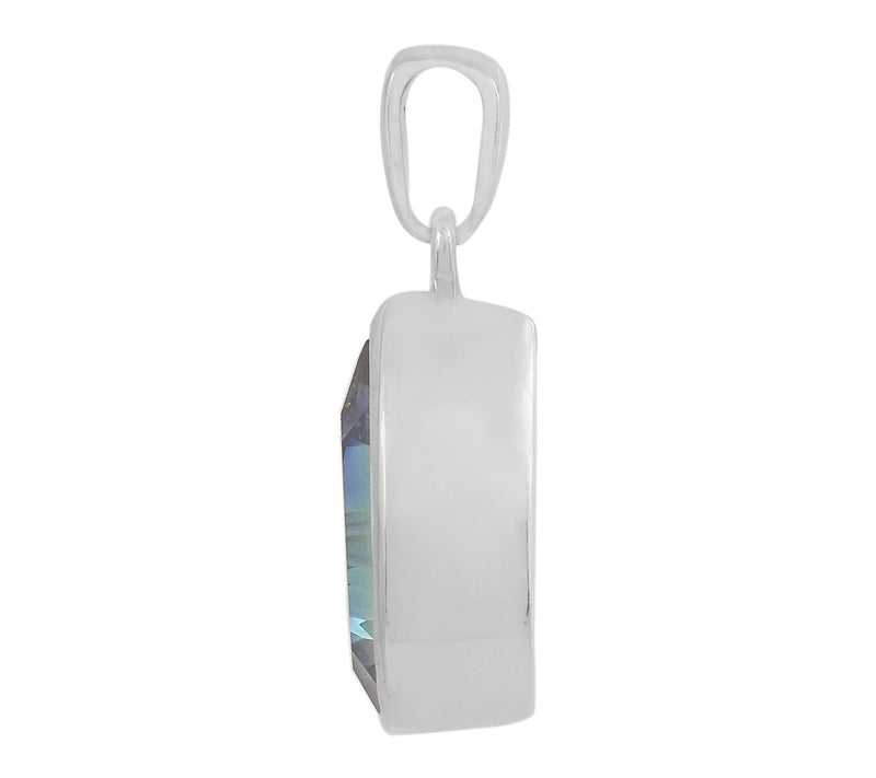 Affinity Gems Blue Coated Quartz Pendant, Sterling Silver — View 3