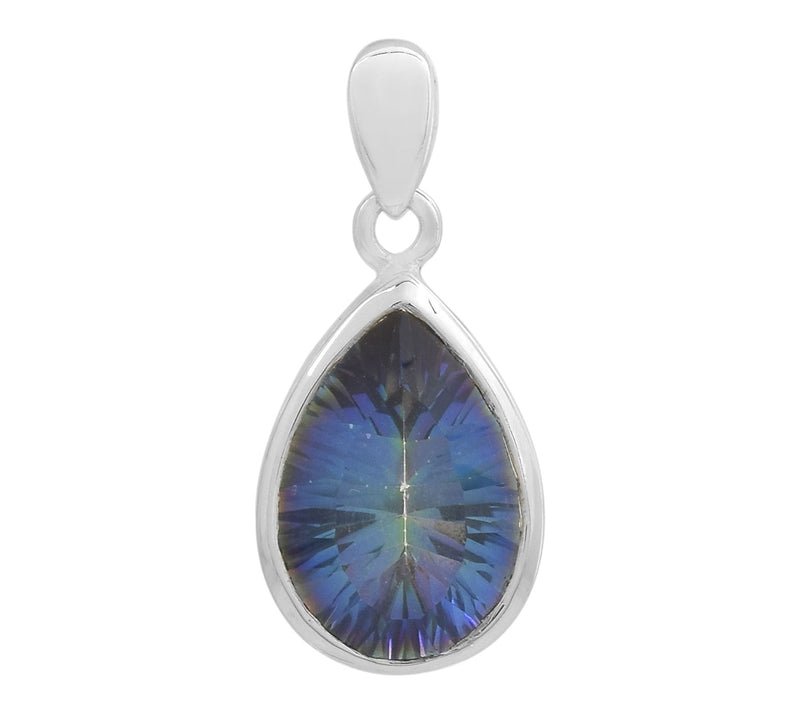 Affinity Gems Blue Coated Quartz Pendant, Sterling Silver — Main view