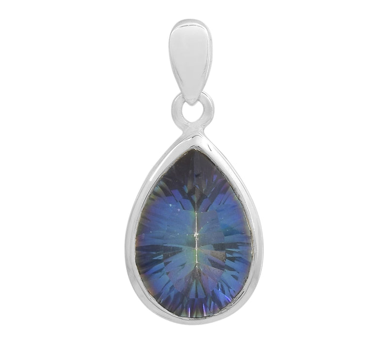 Affinity Gems Blue Coated Quartz Pendant, Sterling Silver — View 7