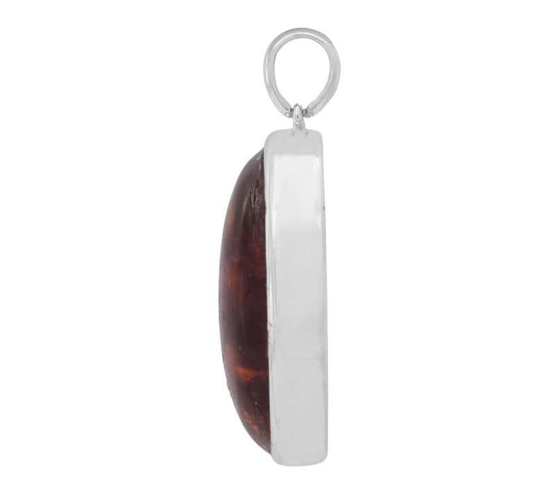 Affinity Gems Amber Solitaire Pendant, SterlingSilver — View 3