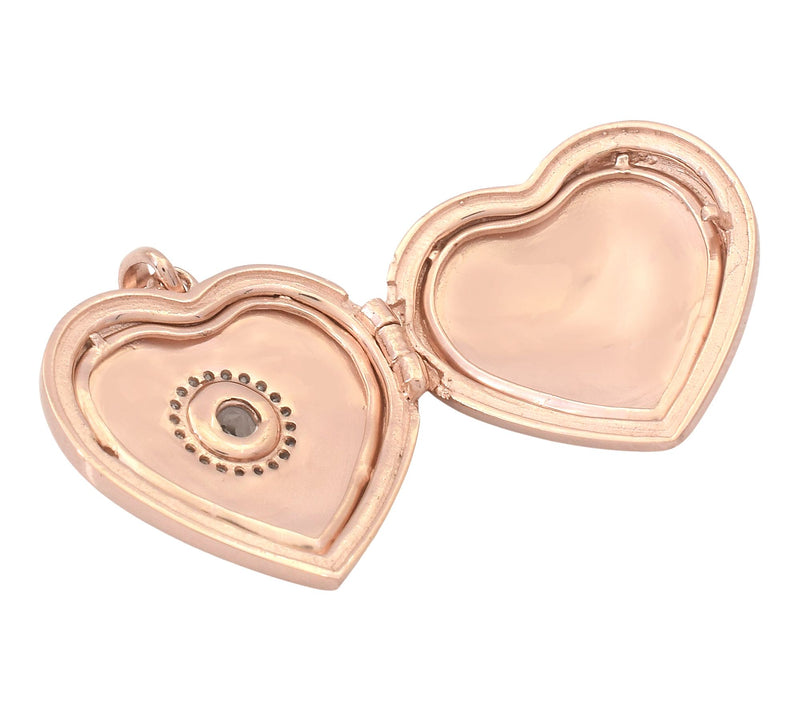 Affinity Diamonds & Morganite Heart Locket, 14KRose Plated — View 5
