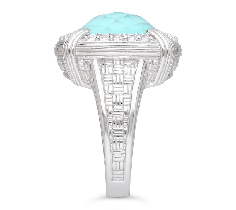 Ariva Sterling Silver Turquoise Doublet Cocktail Ring — View 3