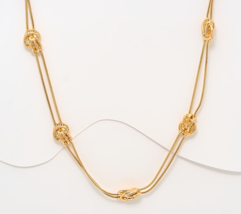 Denim and Co. Knot Station Necklace — View 7
