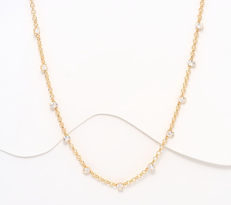 Denim and Co. Oval Station Necklace — Main view
