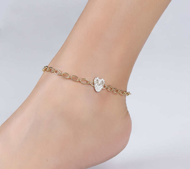 Goddaughters 14K Clad White Topaz Flip Flop Ankle Bracelet — View 5