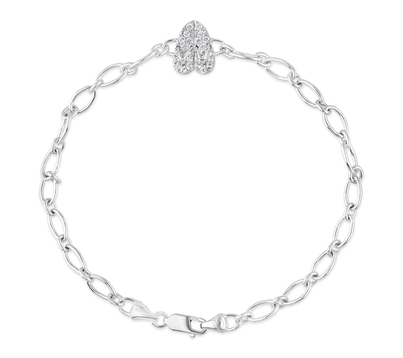 Goddaughters Sterling White Topaz Flip Flop Ankle Bracelet — View 2