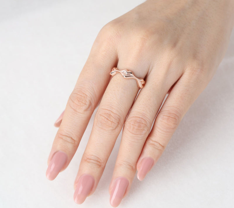 Margo Manhattan 14K Rose Gold Clad InterlockingLips Ring Set — View 7