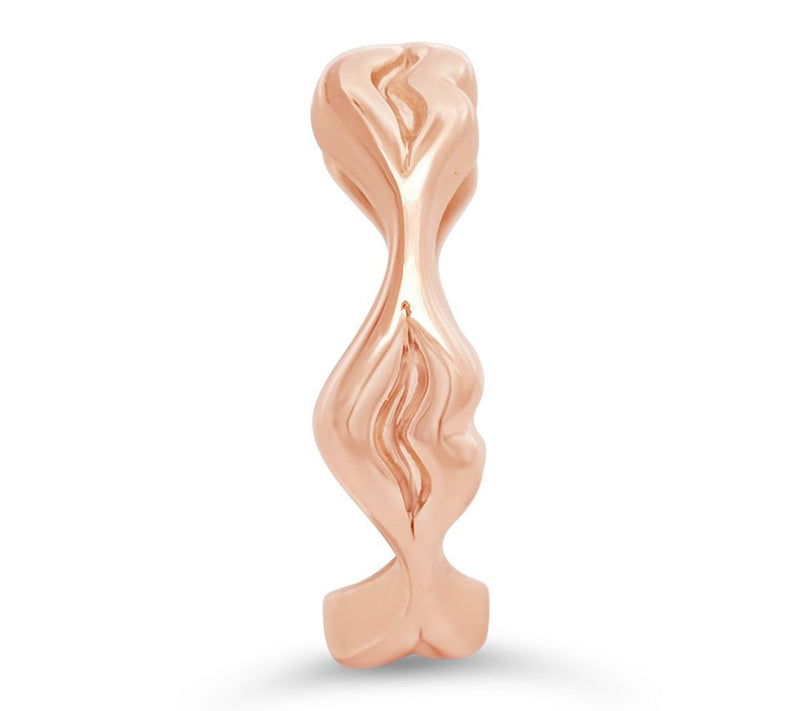 Margo Manhattan 14K Rose Gold Clad InterlockingLips Ring Set — View 5