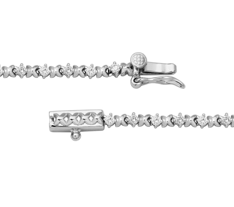 LuxLab 1.00 cttw Grown Diamond "xo" Tennis Brac elet, Sterling — View 4