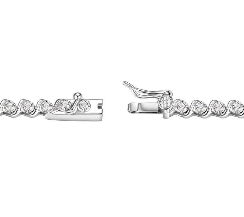 LuxLab 1.00 cttw Grown Diamond Wave Tennis Brac elet, Sterling — View 5