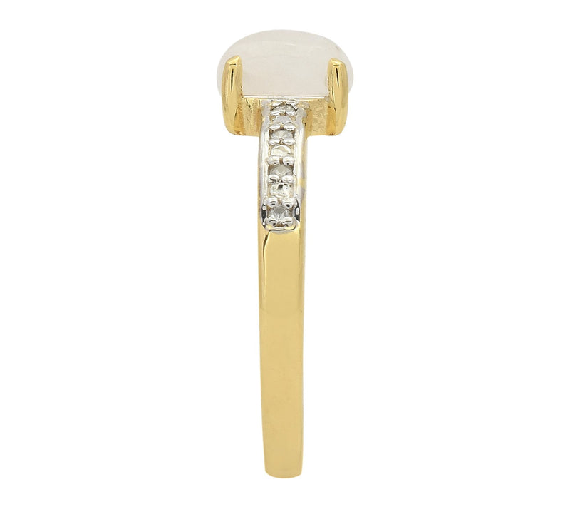 Affinity Diamonds Moonstone & Diamond 14K GoldPlated Ring — View 4
