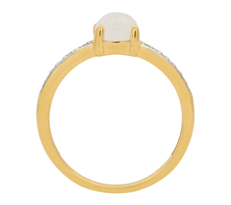 Affinity Diamonds Moonstone & Diamond 14K GoldPlated Ring — View 5