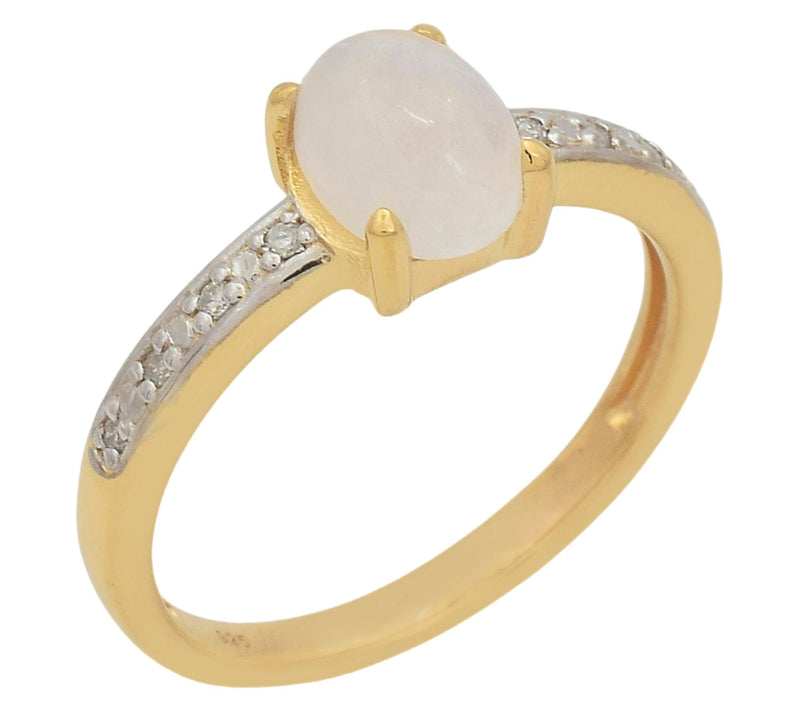 Affinity Diamonds Moonstone & Diamond 14K GoldPlated Ring — View 8