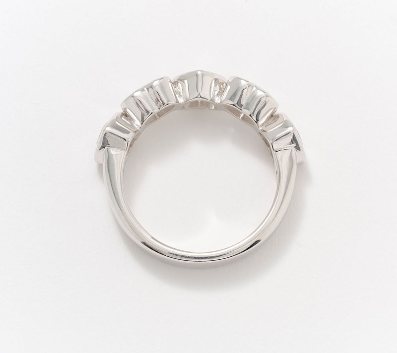 Diamonique x Kathy Levine Happy Dance Heart Band Ring Sterling Silver — View 2