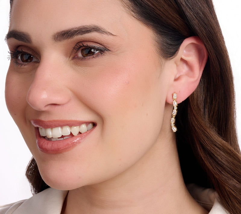 Diamonique x Kathy Levine Drama Drop Earrings, Sterling Silver — View 3
