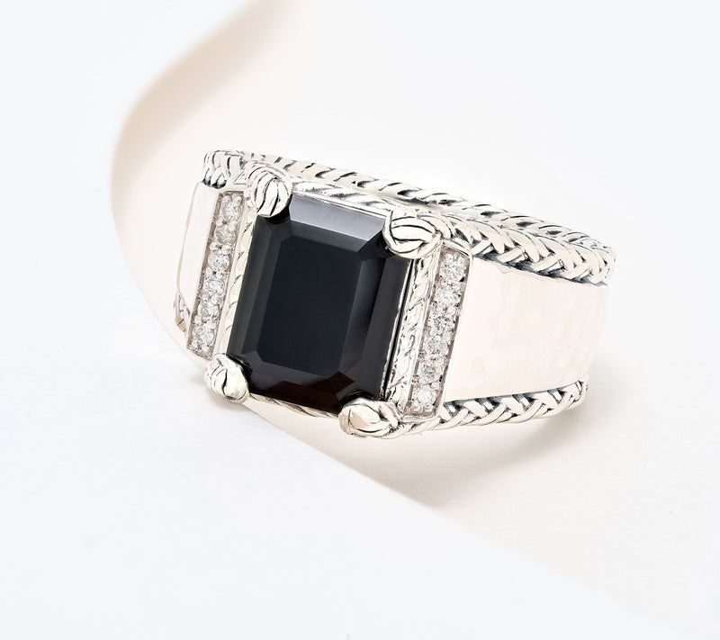 JAI Sterling Silver Legacy Woven Gemstone and Diamond Ring — View 18