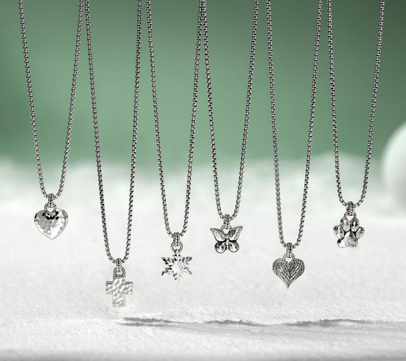 JAI Sterling Silver Baby Box Chain Symbols of Love Necklace, 10.0g — View 4