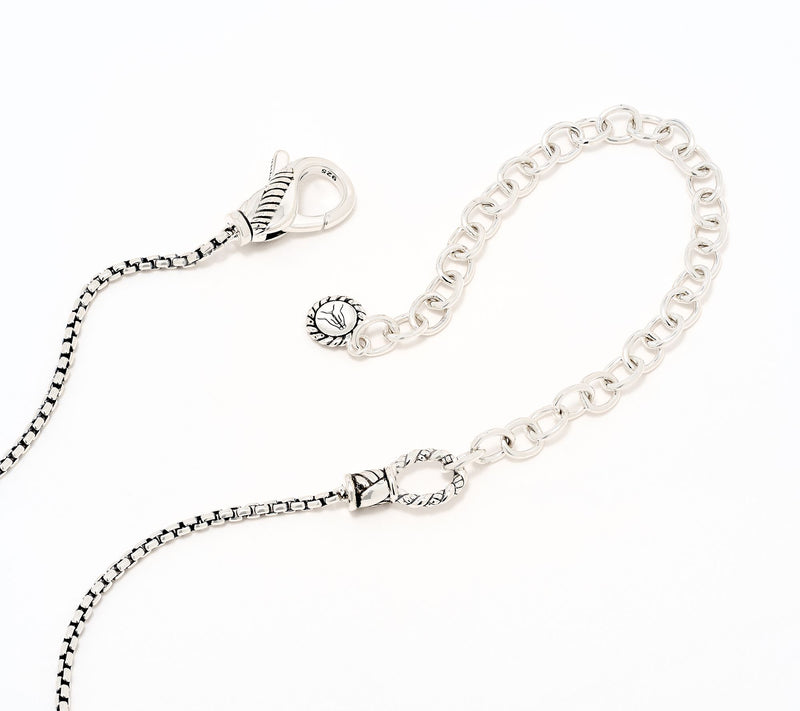 JAI Sterling Silver Baby Box Chain Symbols of Love Necklace, 10.0g — View 3