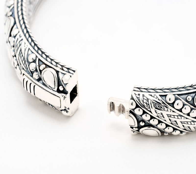 JAI Sterling Silver Legacy Woven Texture Bangle,52.5g — View 2