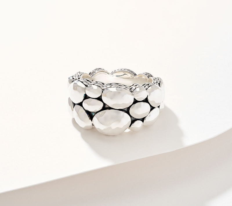 JAI Ireland Sterling Silver Hammered Cobblestone Ring — Main view