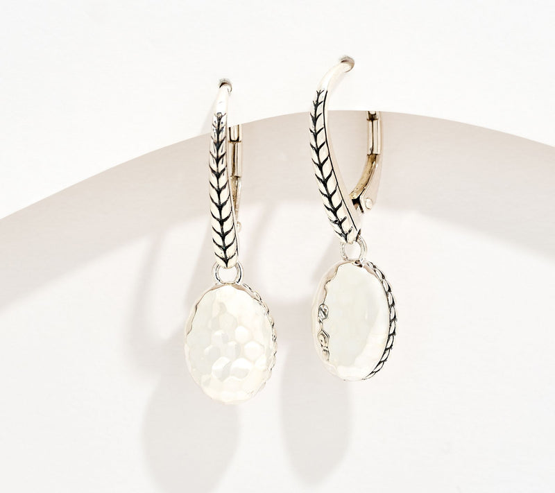 JAI Ireland Sterling Silver Hammered Cobblestone Earrings — Main view