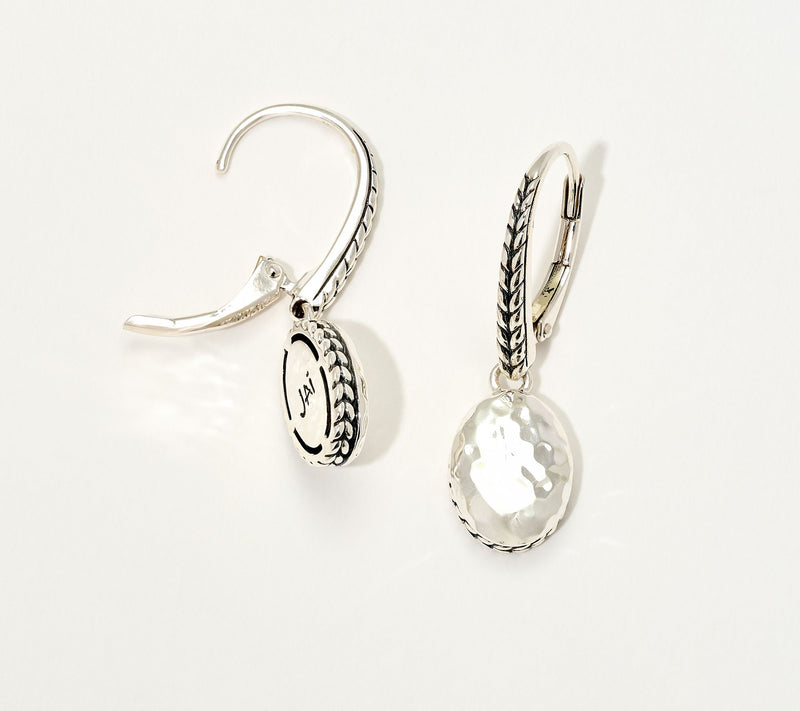JAI Ireland Sterling Silver Hammered Cobblestone Earrings — View 2