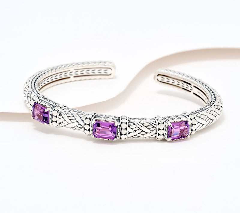 JAI Sterling Silver Legacy & Hammered Bead Cuff — Main view