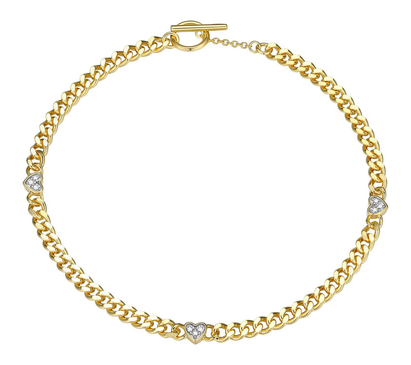 Diamond Accent Chain Bracelet, 18K Gold Plated — Main view