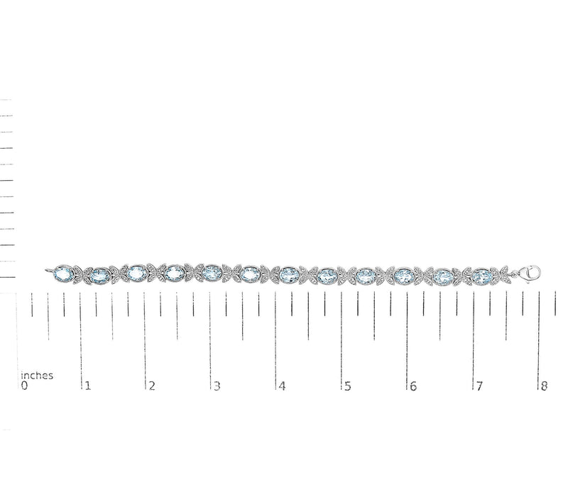 Haus of Brilliance Blue Topaz & Diamond Bracelet, Sterling — View 5