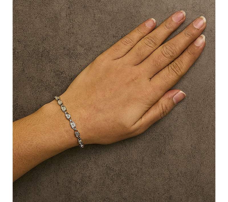 Haus of Brilliance Diamond Heart Link Bracelet,Sterling — View 4