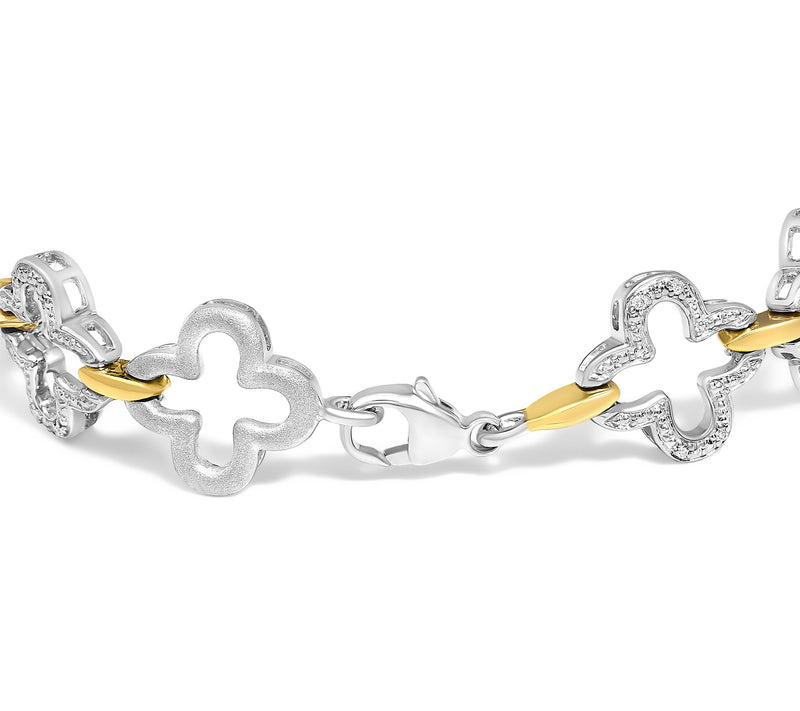 Haus of Brilliance Two-Tone Diamond Tennis Bracelet, Sterling — View 2
