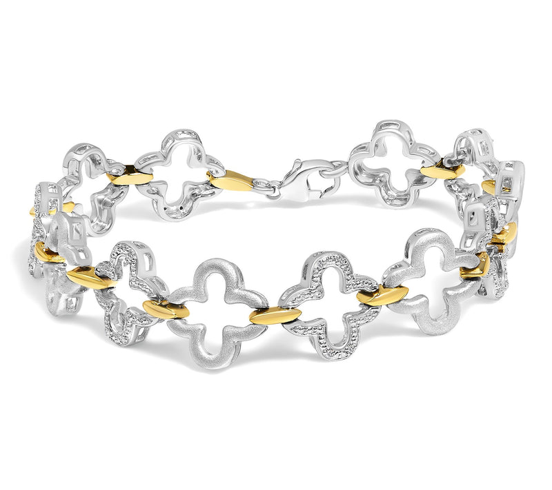Haus of Brilliance Two-Tone Diamond Tennis Bracelet, Sterling — View 7