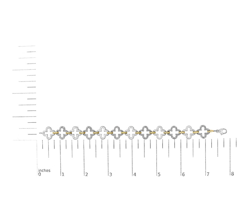 Haus of Brilliance Two-Tone Diamond Tennis Bracelet, Sterling — View 5