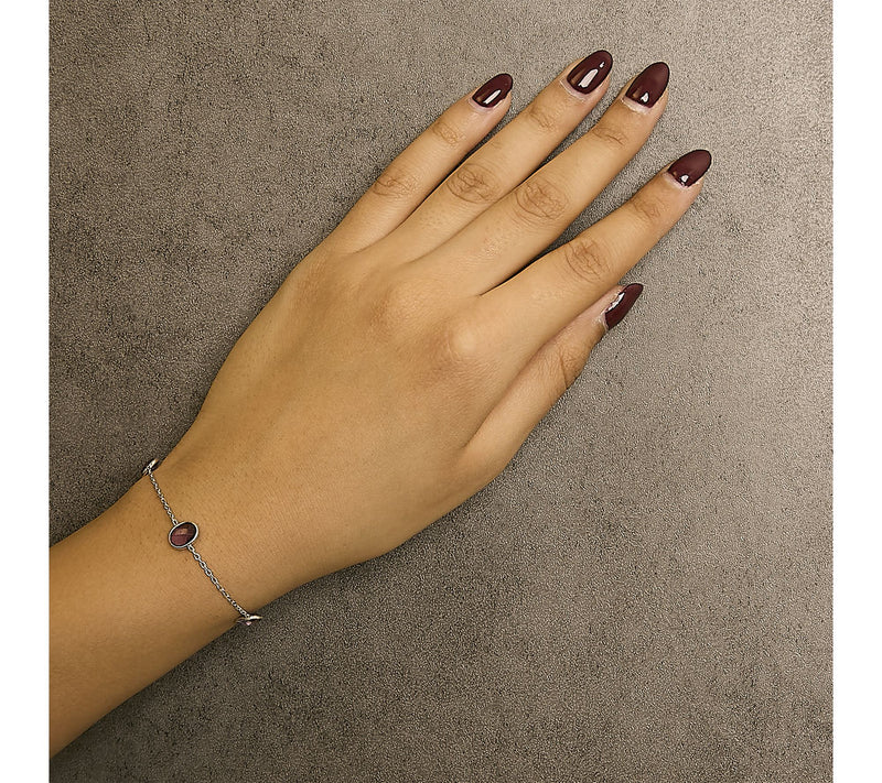 Haus of Brilliance Amethyst Station Bolo Bracelet, Sterling — View 4
