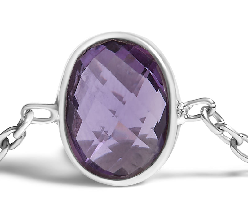 Haus of Brilliance Amethyst Station Bolo Bracelet, Sterling — View 2
