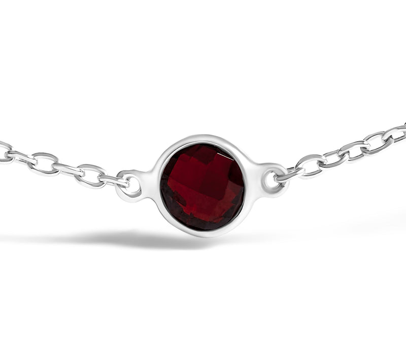 Haus of Brilliance Garnet Station Bolo Bracelet, Sterling — View 2