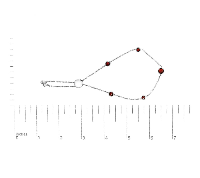 Haus of Brilliance Garnet Station Bolo Bracelet, Sterling — View 5