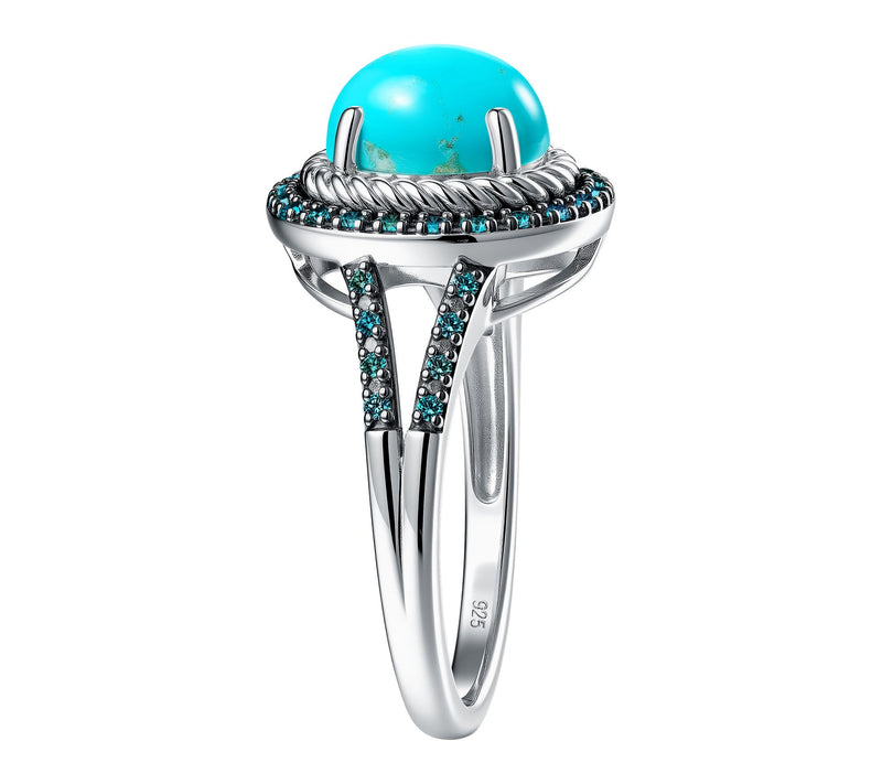 Accent by Affinity Blue & Turquoise Ring, Sterling Silver — View 3
