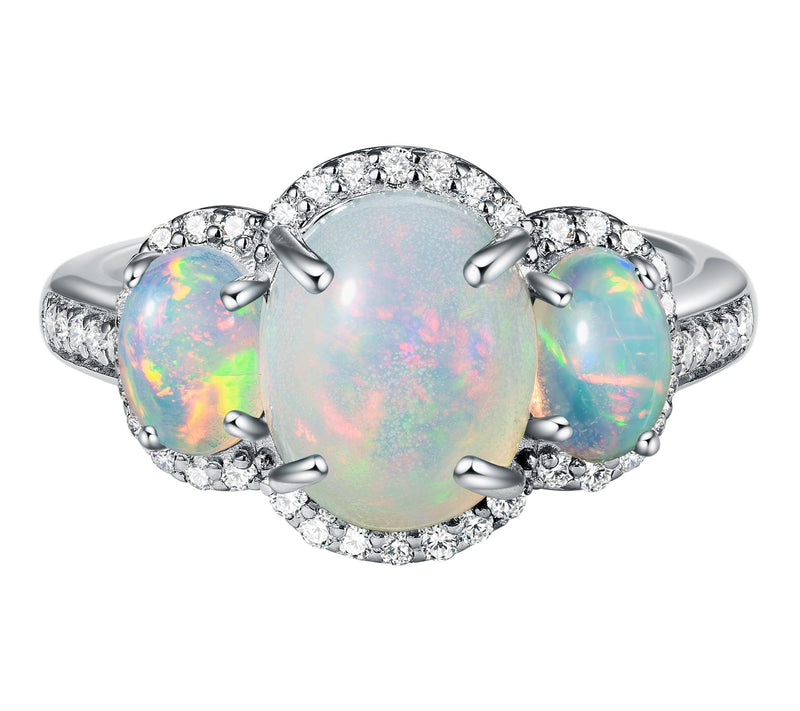 Accent by Affinity Diamond & Ethiopian Opal Ring, Sterling — Main view