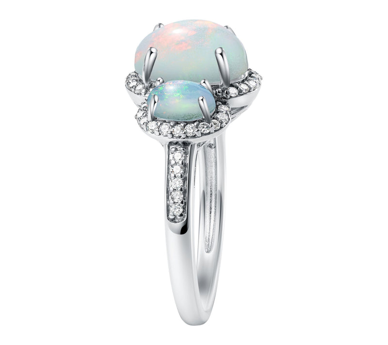 Accent by Affinity Diamond & Ethiopian Opal Ring, Sterling — View 2