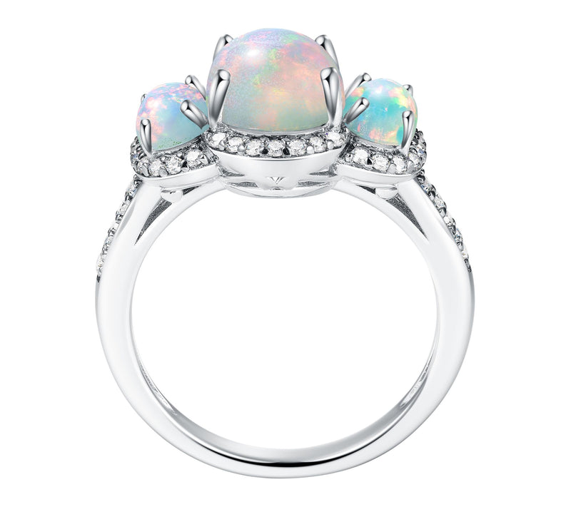 Accent by Affinity Diamond & Ethiopian Opal Ring, Sterling — View 3