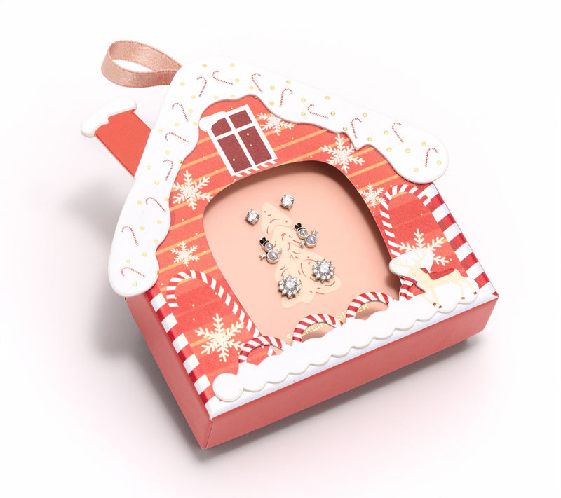 Diamonique x Erin Moseley Set of 3 Holiday Stud Earrings, Sterl — Main view