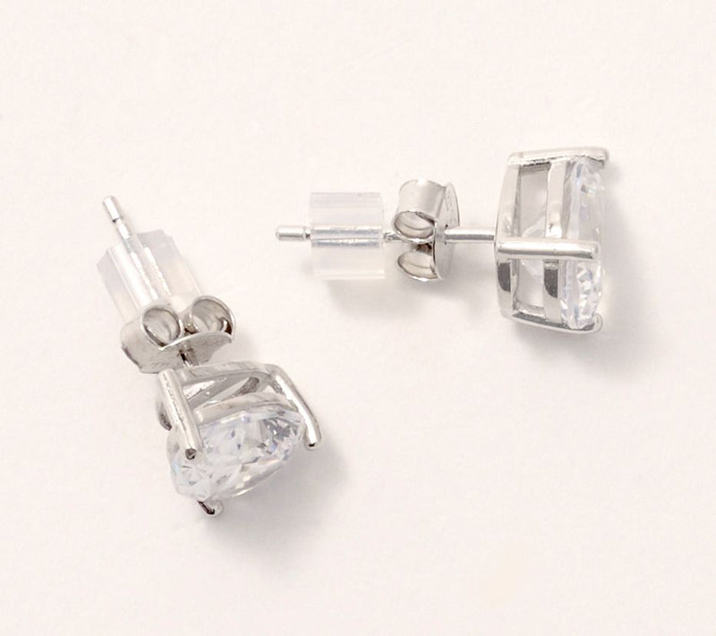 Diamonique Classics Set of 5 Stud Earrings, Sterling Silver — View 2