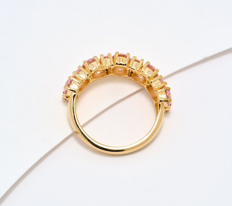 Diamonique x Kathy Levine Mix-n-Mingle Double Row Ring Sterling Silver — View 6