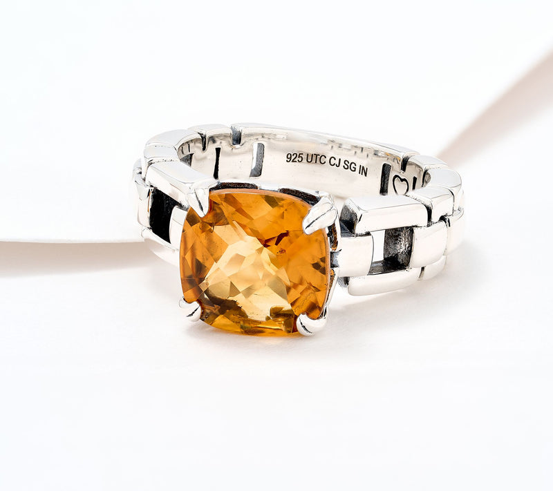 Christian James by Scott Grimes Sterling Silver Cushion Cut Luciano Ring — View 13