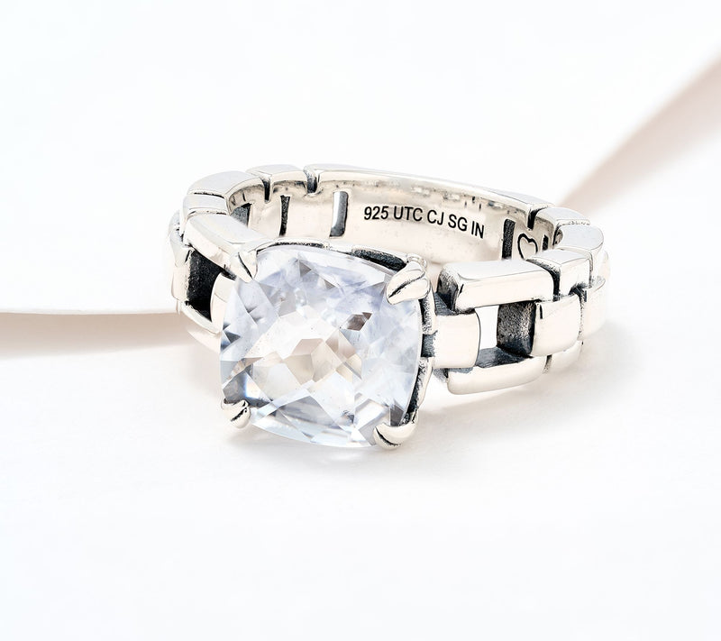 Christian James by Scott Grimes Sterling Silver Cushion Cut Luciano Ring — View 14