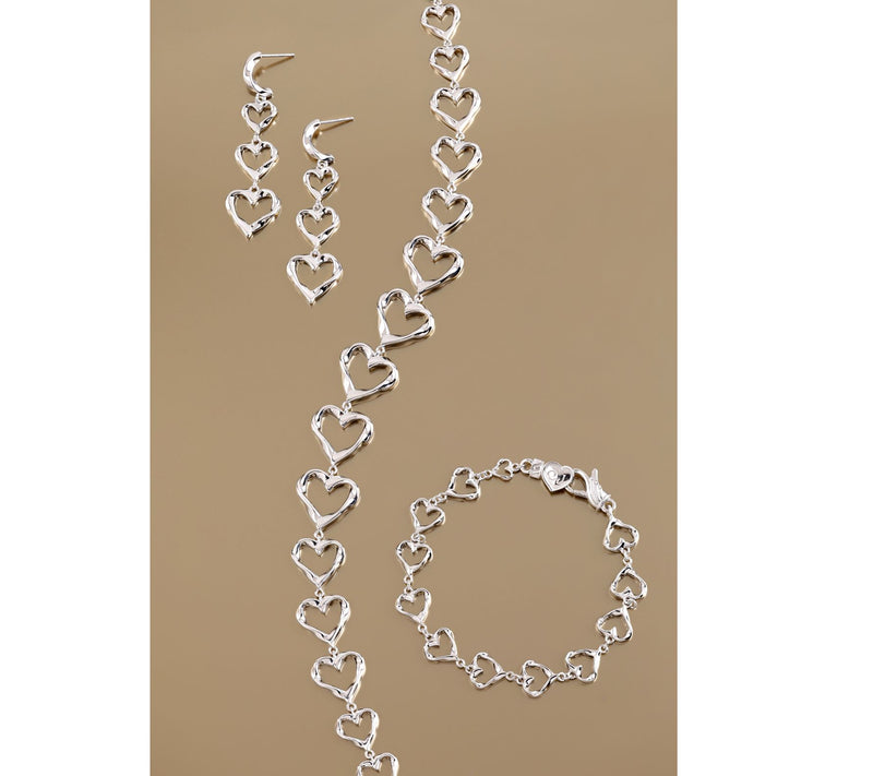 Christian James by Scott Grimes Sterling Silver Heart Link Bracelet 11.0g — View 4